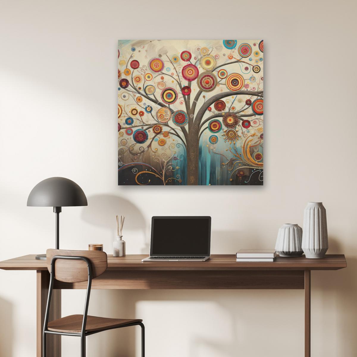 AKUSTIKBILD Baum - Baum des Lebens - Farbe Akustikpaneele 80x80 cm - Braun, Kunststoff (80/80/0.9cm) - MuchoWow