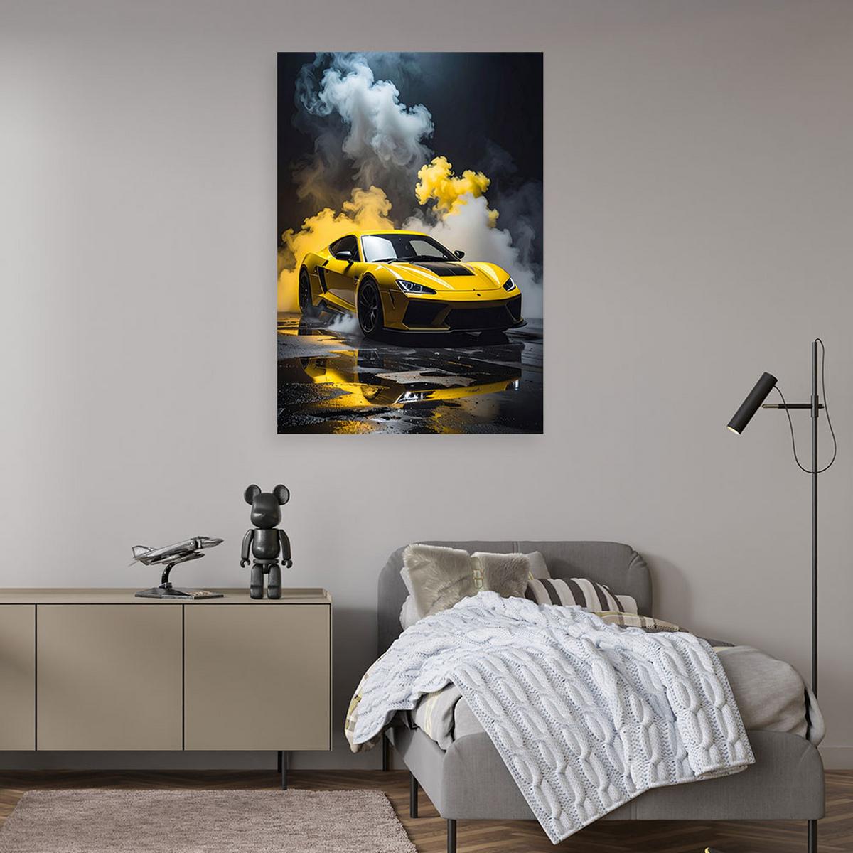 LEINWANDBILD Kraftfahrzeuge 40x60cm - Gelb, Textil (40/60cm) - Feeby