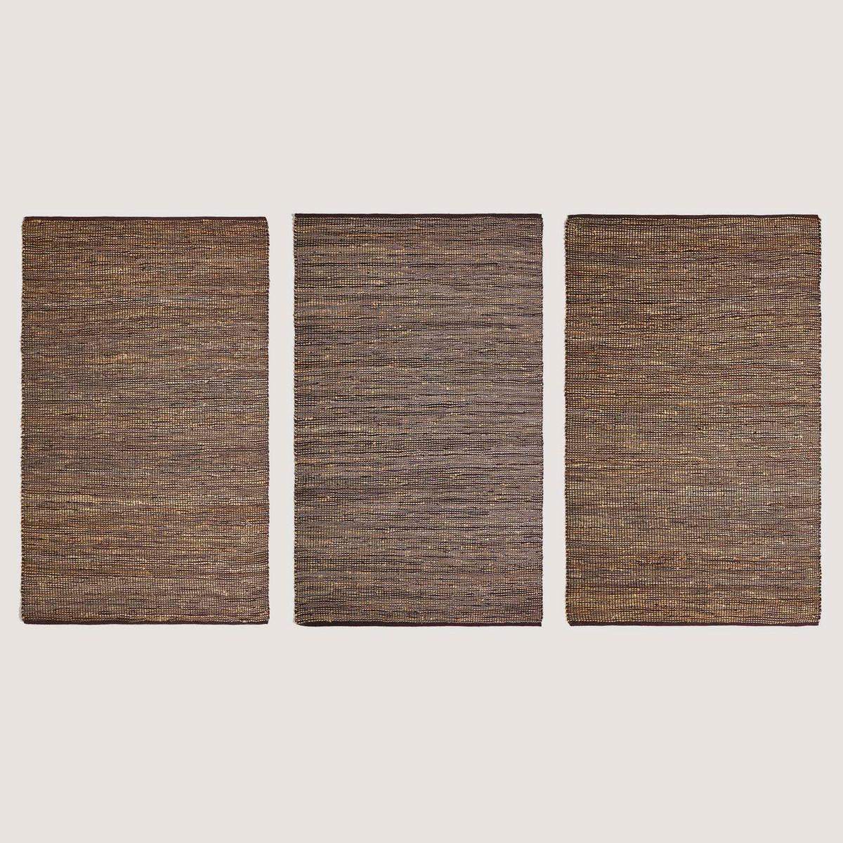 HANDWEBTEPPICH Madras, Leder & Hanf 90/150 cm - Braun, Leder (90/150cm) - Homescapes