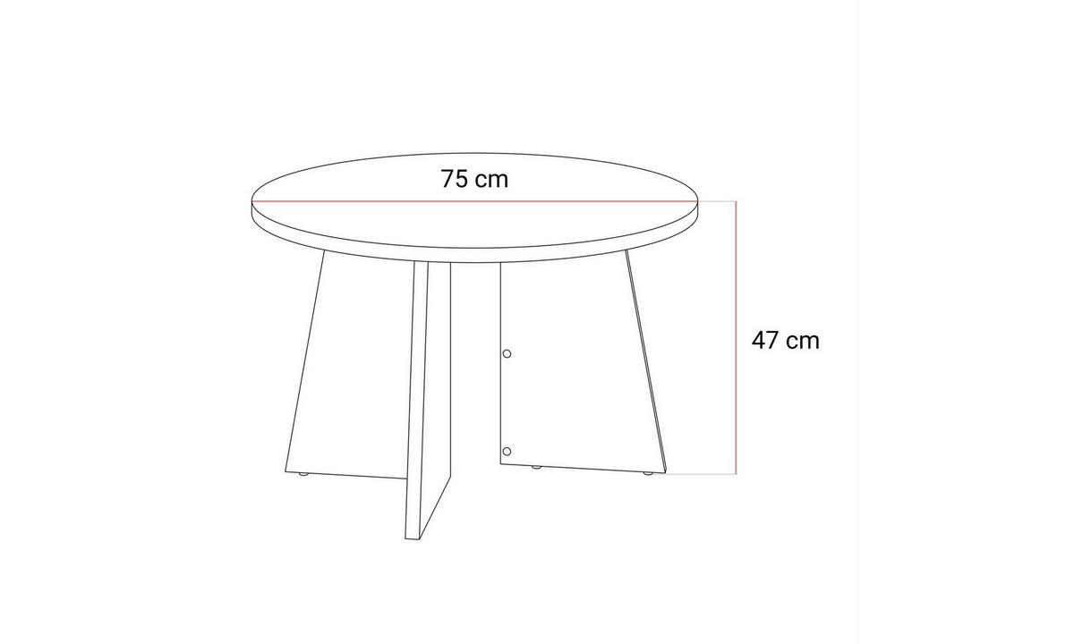 COUCHTISCH MOCHA 75/75/47 cm rund Nussbaum Royal - Nussbaumfarben, Holzwerkstoff (75/75/47cm) - Lookway