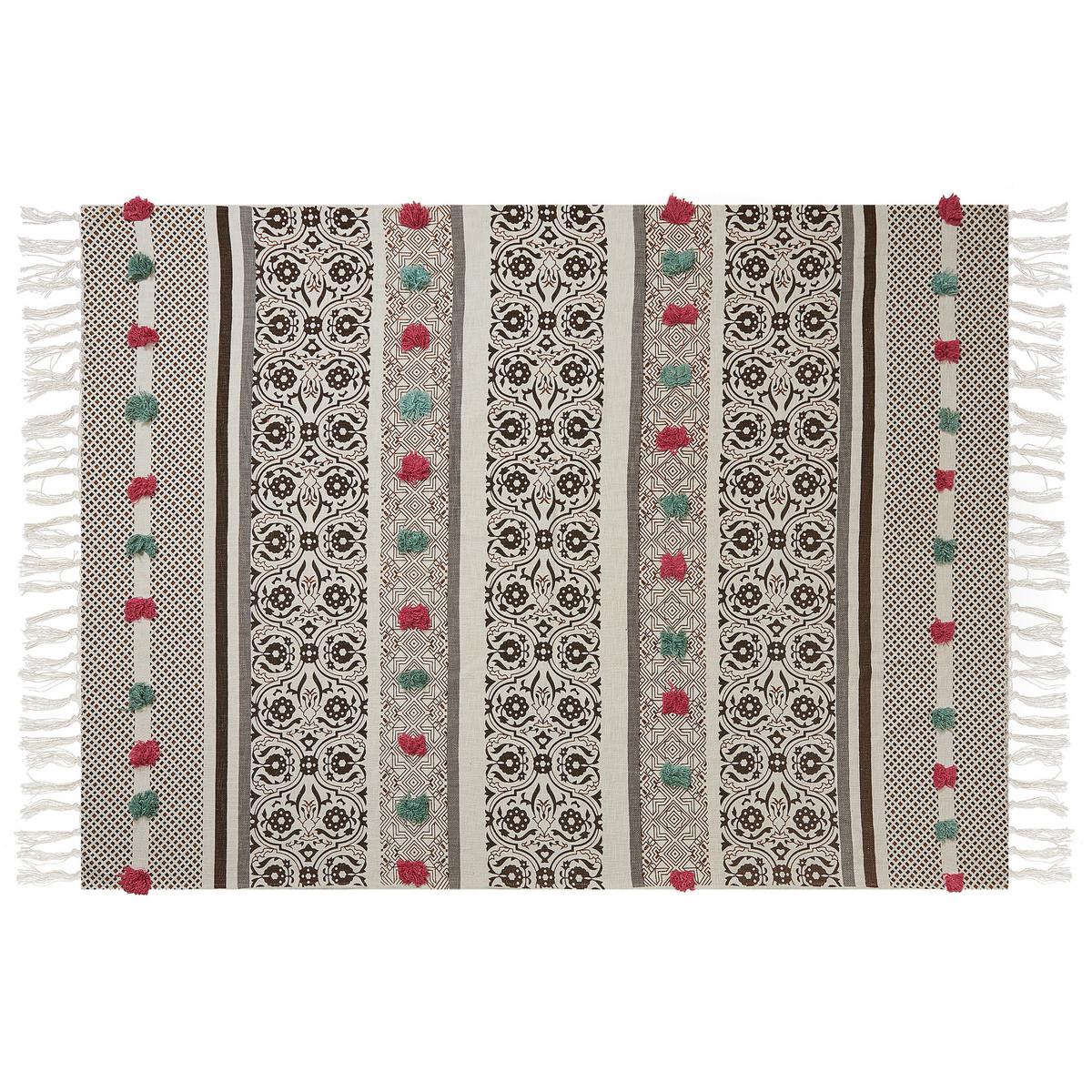 DECKE Braun Chinsurah 130/180 cm - Braun, Naturmaterialien/Textil (130/180cm) - Beliani