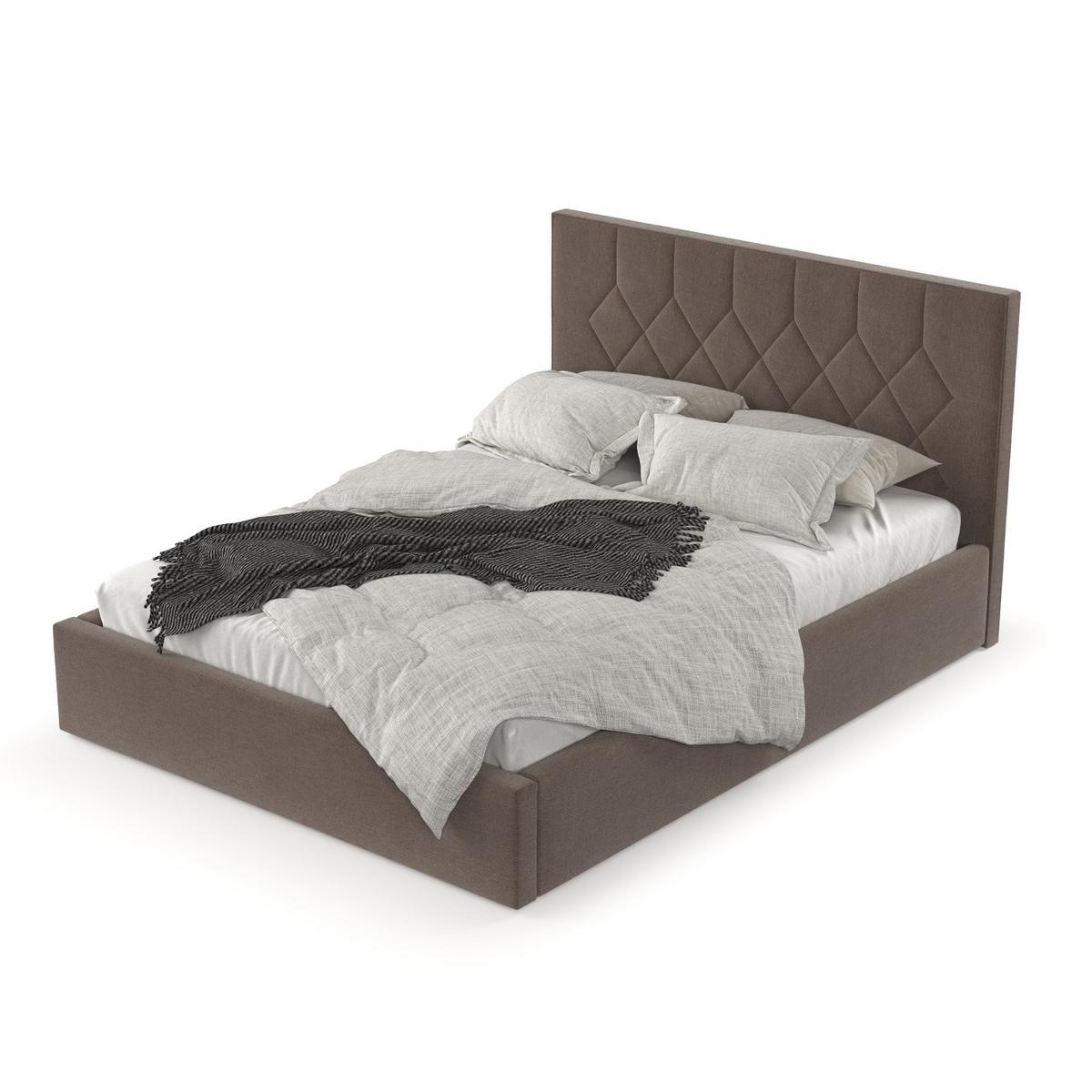POLSTERBETT Brisa 180/200 cm Braun im Asti Stoff - Schwarz/Naturfarben, Holz/Holzwerkstoff (180/200cm) - AltaBeds