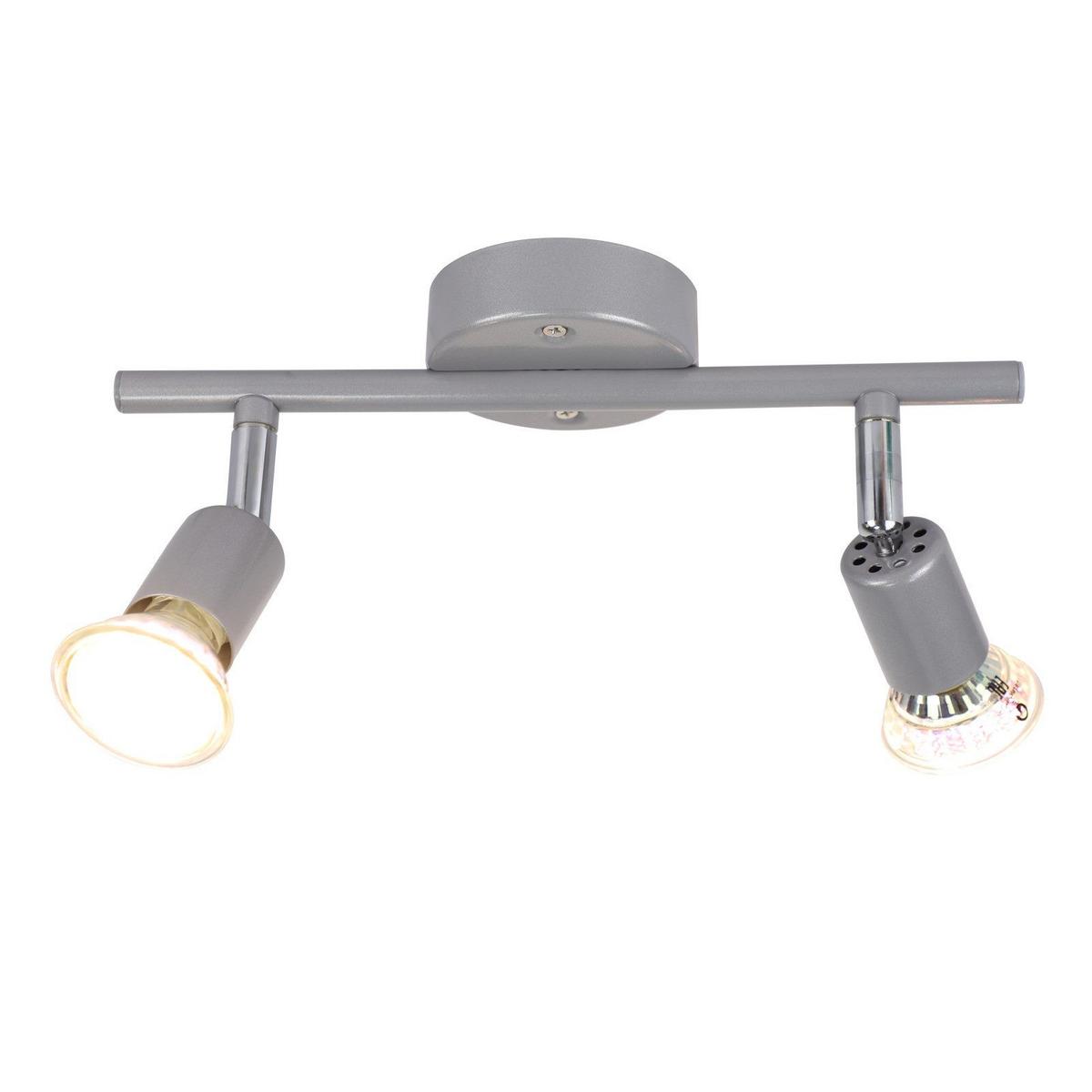 DECKENSTRAHLER Macaluso 2-flammig 26/15/8cm - Silberfarben, Metall (26/15/8cm) - Nettlife