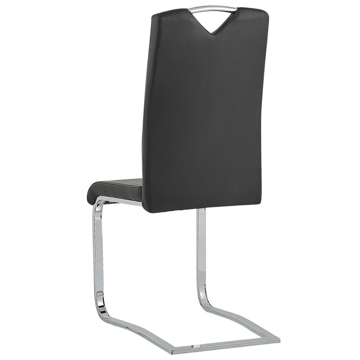 ESSZIMMERSTUHL 2er-Set Kunstleder Schwarz Picknes - Schwarz, Textil/Metall (43/105/55cm) - Beliani
