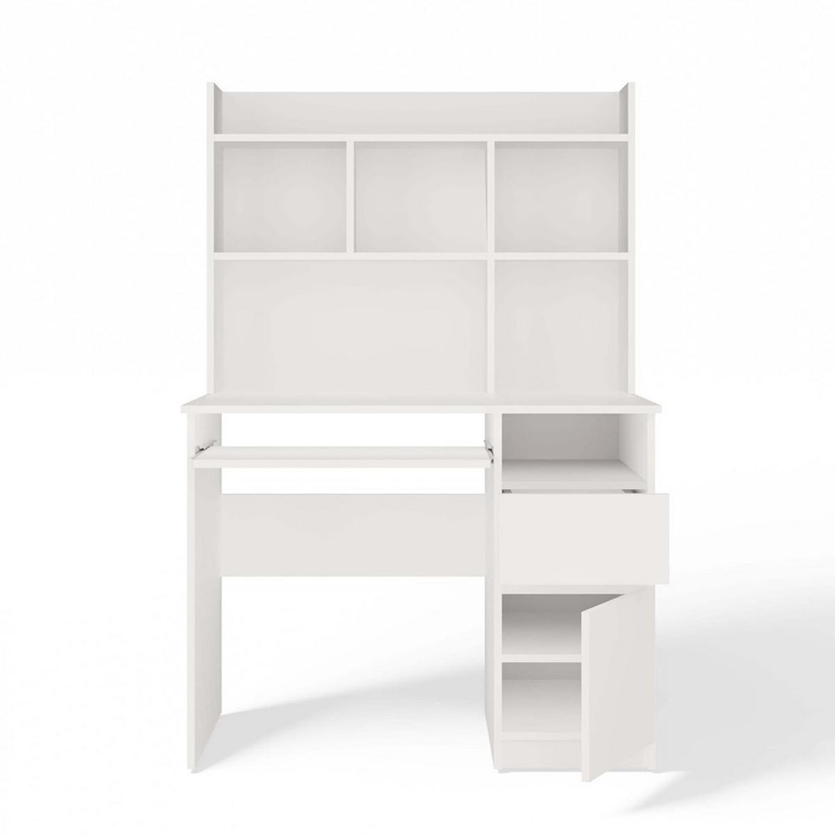 SCHREIBTISCH Weiß 98/145/51 - Weiß, Holzwerkstoff (90/50/145cm) - RAUMHIRSCH FURNITURE