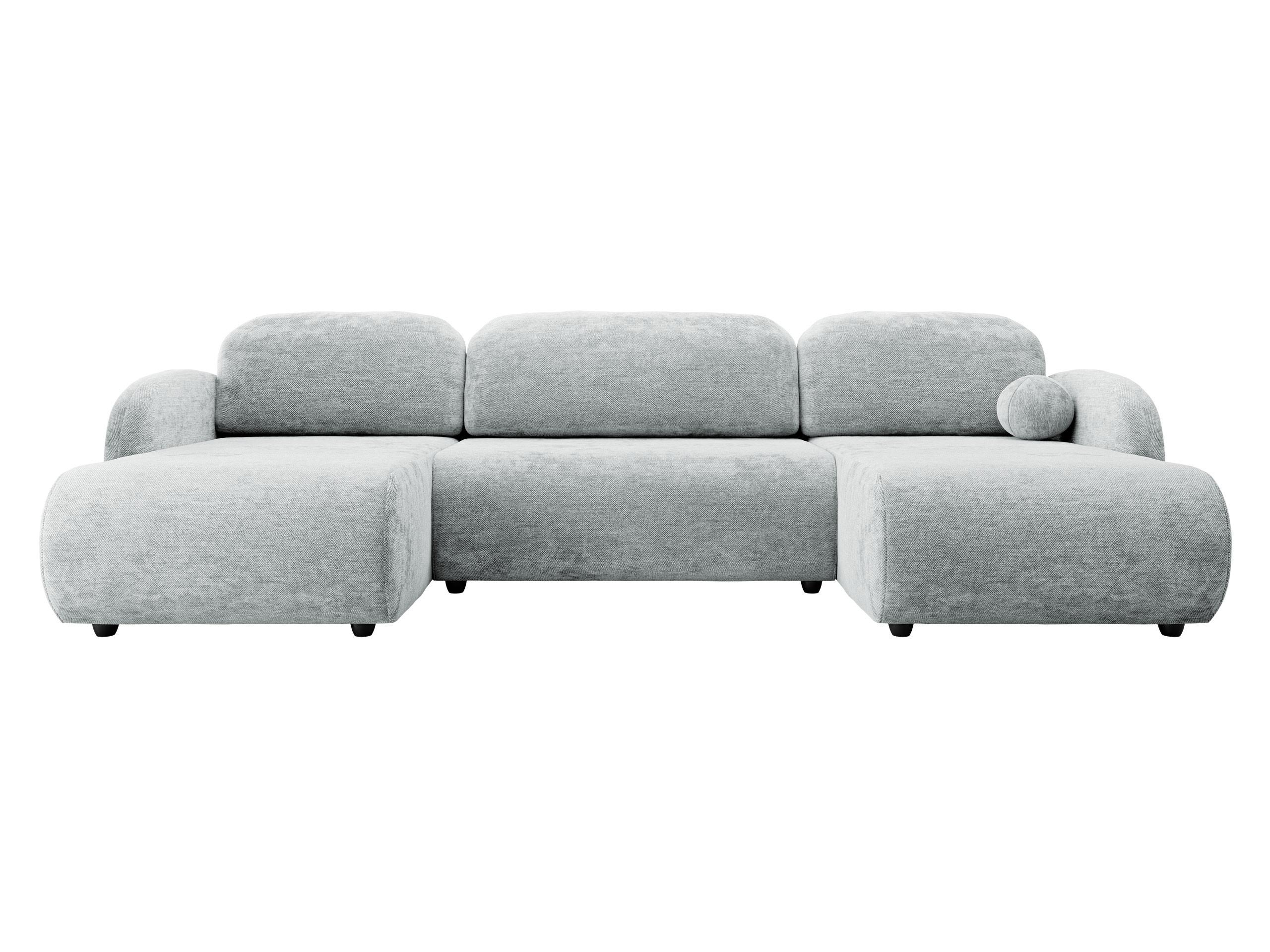 WOHNLANDSCHAFT Dream U - Hellgrau/Schwarz, Holz/Kunststoff (318/88/160cm) - MIRJAN24