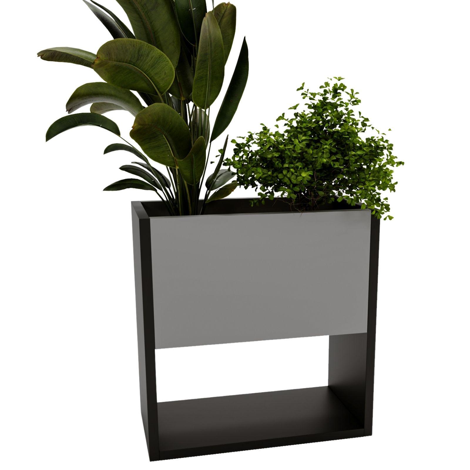 BLUMENKASTEN Dunkelgrau - Dunkelgrau, Holzwerkstoff (46195/45/44cm) - RAUMHIRSCH FURNITURE