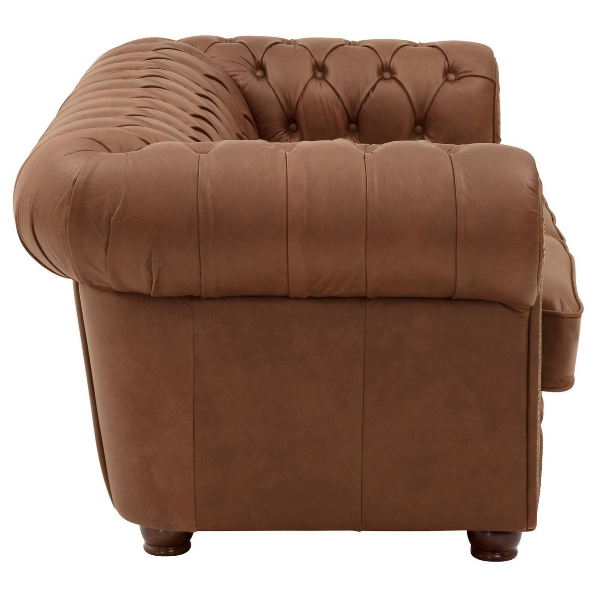 SOFA 2-Sitzer Kath Echtleder (Antikoptik) cognac - Cognac, Leder (174/74/98cm) - 58aufmkessel