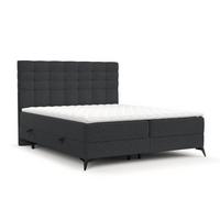 BOXBETT Niro 140/200 cm Anthrazit im Riva Stoff - Anthrazit/Schwarz, Holz/Holzwerkstoff (140/200cm) - AltaBeds
