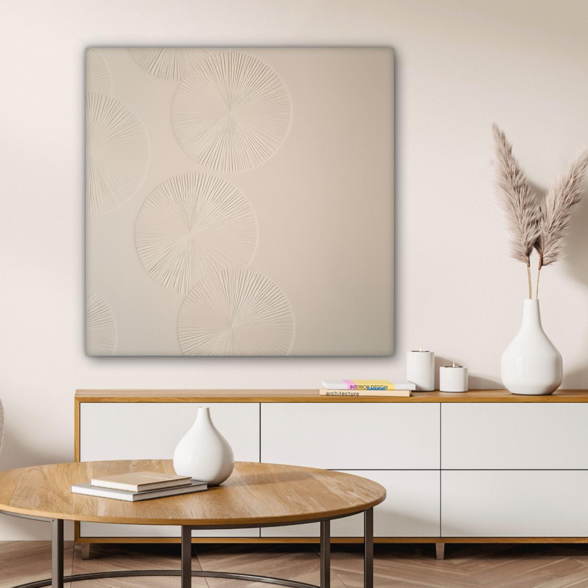 LEINWANDBILD Japandi - Beige - Modern Deko Groß 90x90 cm - Ecru, Textil (90/90cm) - MuchoWow