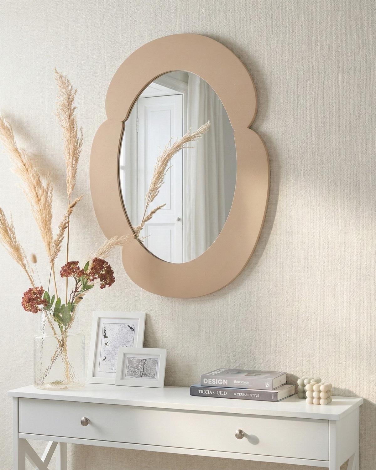 WANDSPIEGEL 60/80 cm Beige Alvena - Beige, Holzwerkstoff (60/80/2cm) - Beliani