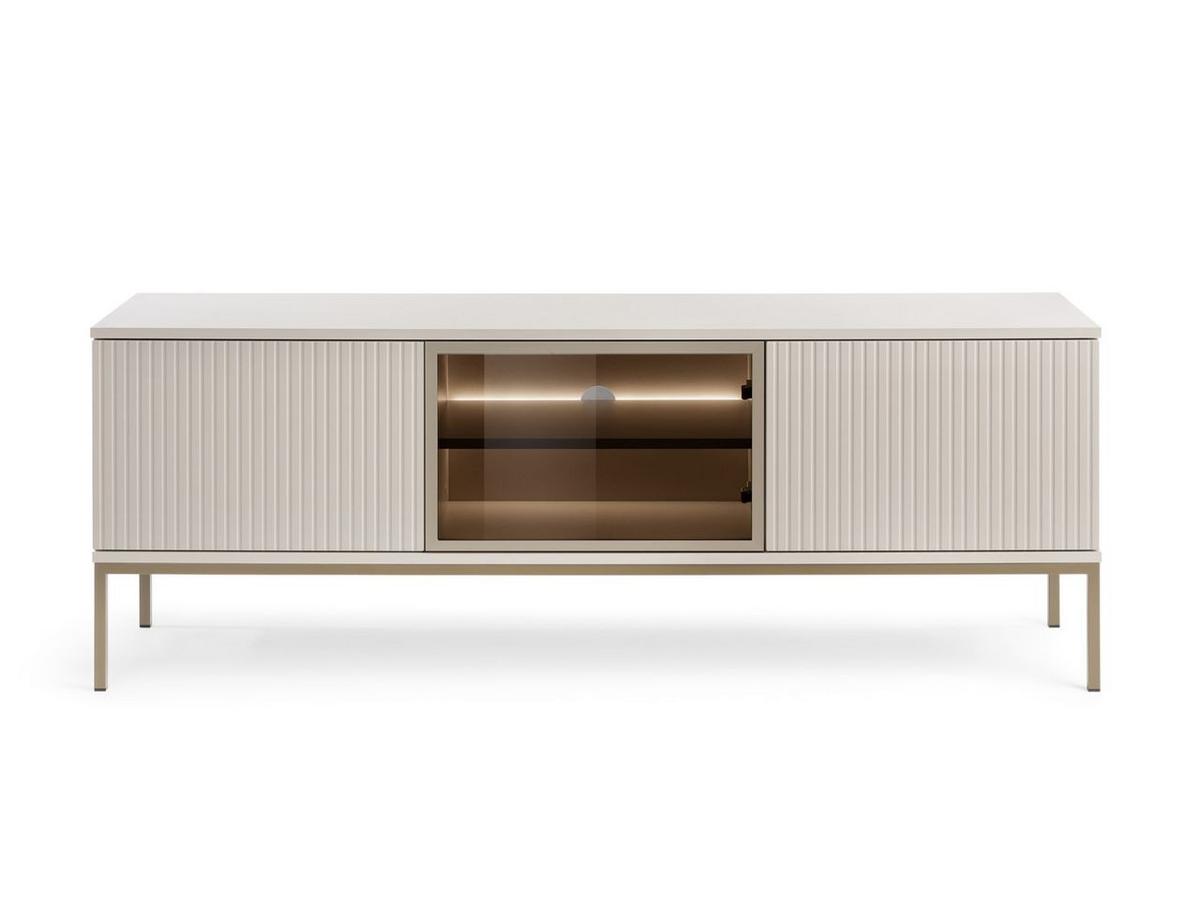 TV-SCHRANK Kaschmir 154 cm Deo - Kaschmir/Champagner, Glas/Naturmaterialien (154/56/39cm) - Graingold