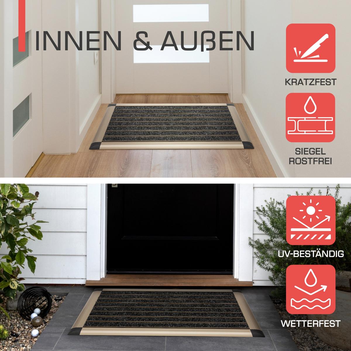 ALU-FUSSMATTE AluGant - Champagner, Metall (80/50cm) - BoMoe