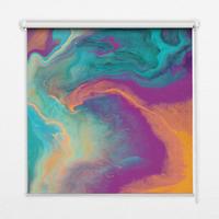 INNENROLLO - Fensterrollo - Rollo - 100x100 cm - Farbverschwimmen - Blau, Kunststoff (100/100/0.5cm) - TULUP