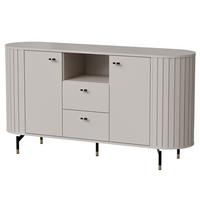 KOMMODE Zalia mit 2 Türen und 2 Schubladen, 150 cm, im Retro-Stil, Kaschmir - Kaschmir, Holzwerkstoff (150/81/40cm) - Beautysofa