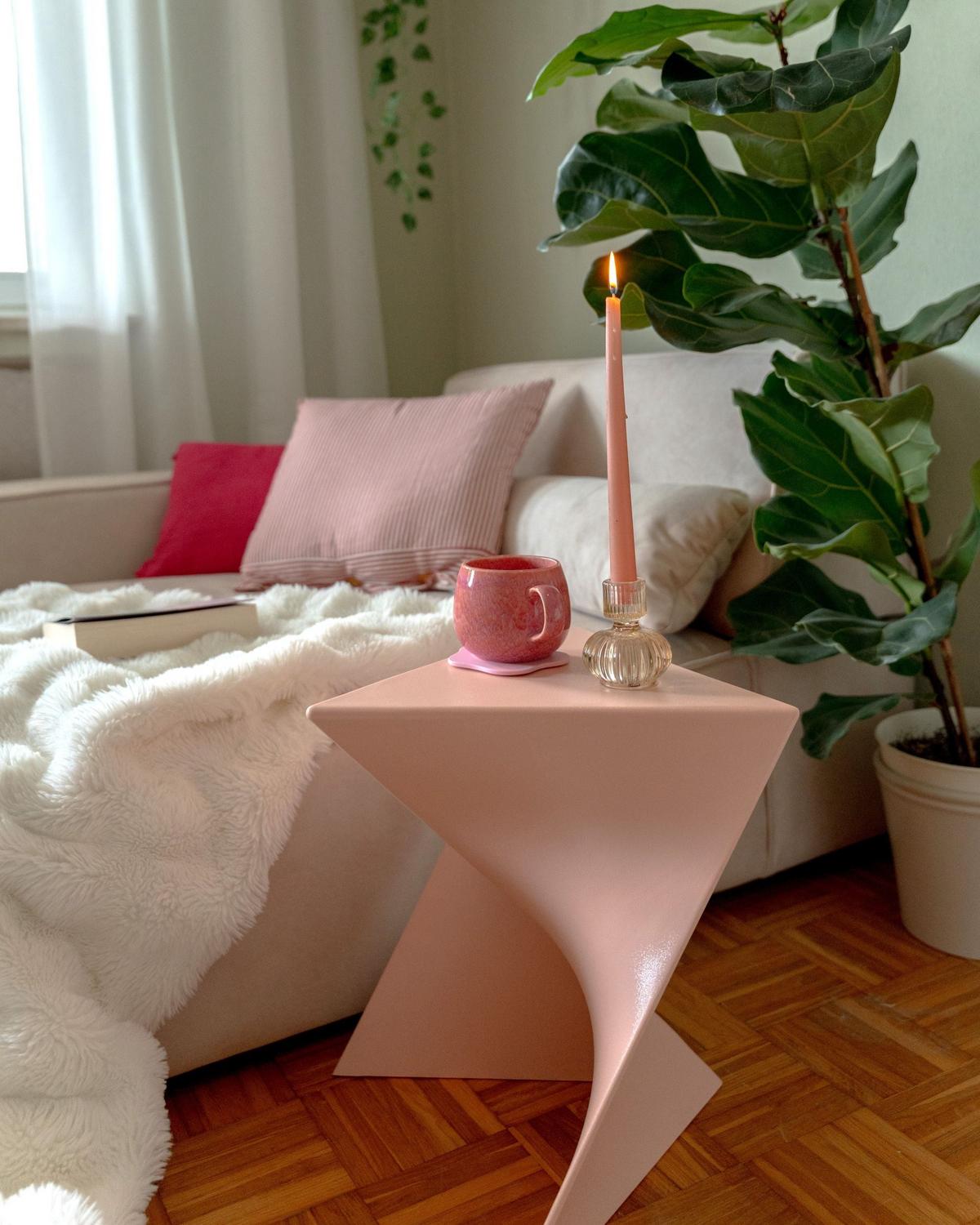BEISTELLTISCH Pastellrosa Pecos - Pink, Kunststoff (40/40/44cm) - Beliani