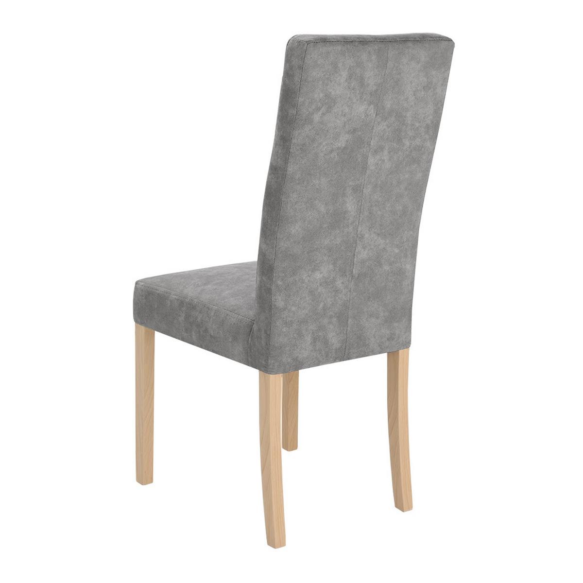 STUHL Solis mit Buchenholzbeinen, Polsterstuhl, Hellgrau - Buchefarben/Hellgrau, Holz (45/100/42cm) - Beautysofa
