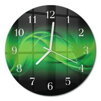WANDUHR aus Glas Ø30 cm - Abstraktion - Grün, Glas (30/30/0.4cm) - TULUP
