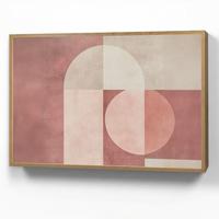 WANDLEUCHTE MIT AKKU Figuren - Abstrakt - Rosa 100x70 cm - Altrosa, Holzwerkstoff (100/70/8cm) - OnlyWow
