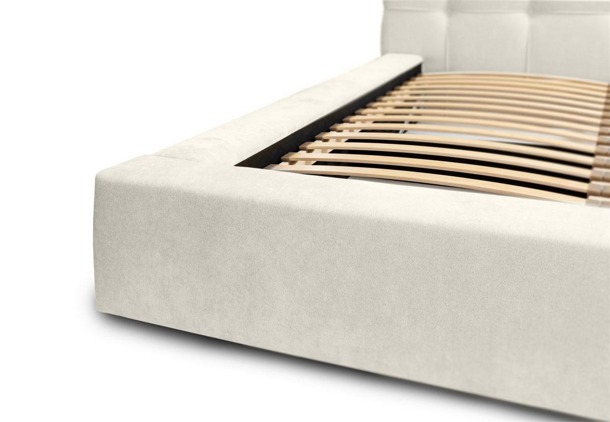 POLSTERBETT Antonio Stoff Ditra - Creme, Holzwerkstoff/Textil (140/200cm) - Fun Möbel