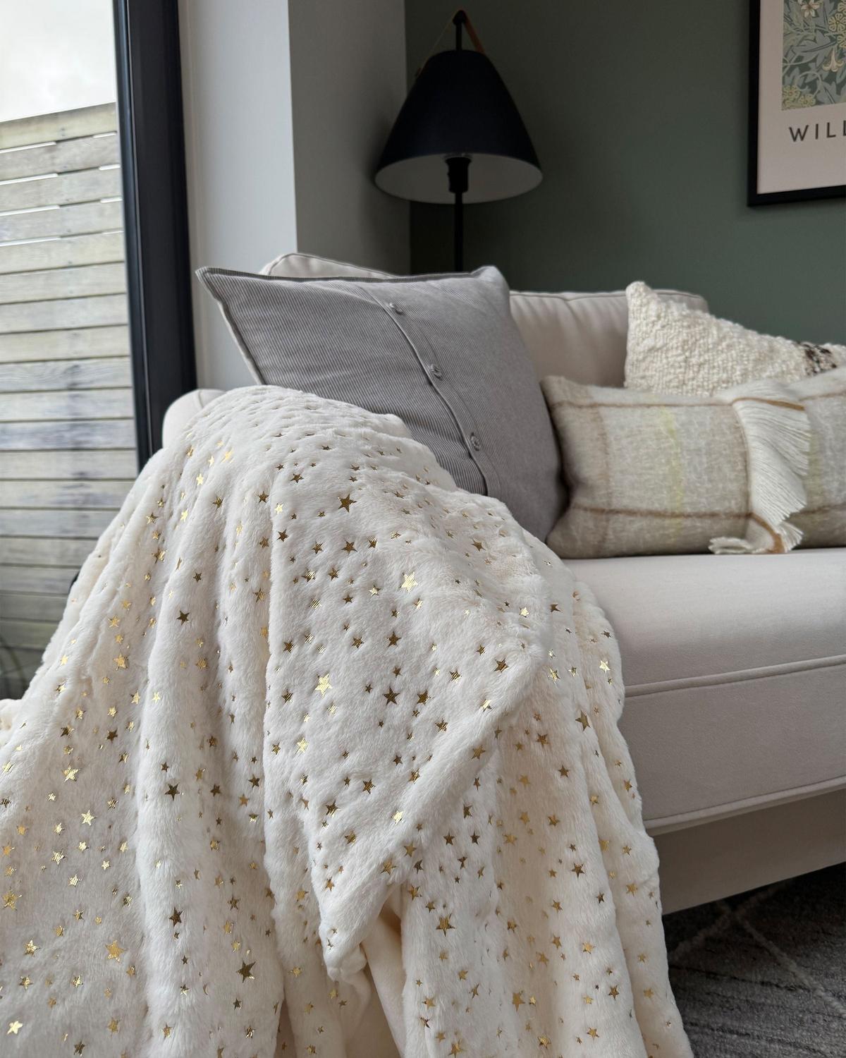 DECKE Creme Alazeya 150/200 cm - Creme, Textil (150/200cm) - Beliani
