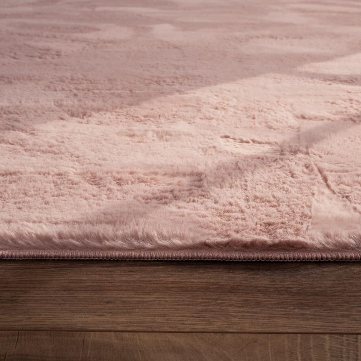 KURZFLORTEPPICH, einfarbig, aus Polyester, Rosa, 160 x 220 cm - Rosa, Textil (220/160cm) - KADIMA DESIGN