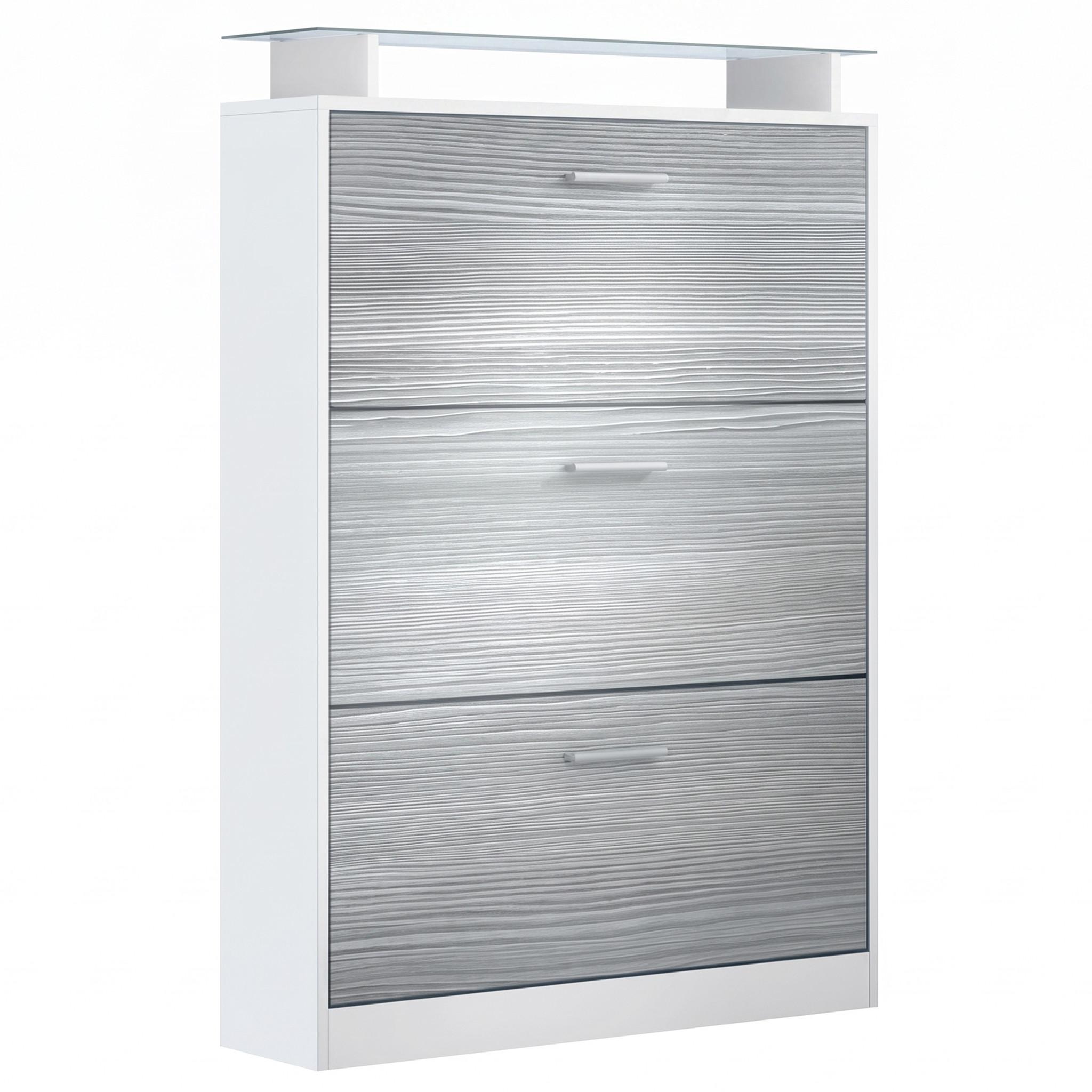 SCHUHSCHRANK Lavia Front in Avola-Anthrazit - Anthrazit, Holzwerkstoff (89/128/23cm) - Vladon
