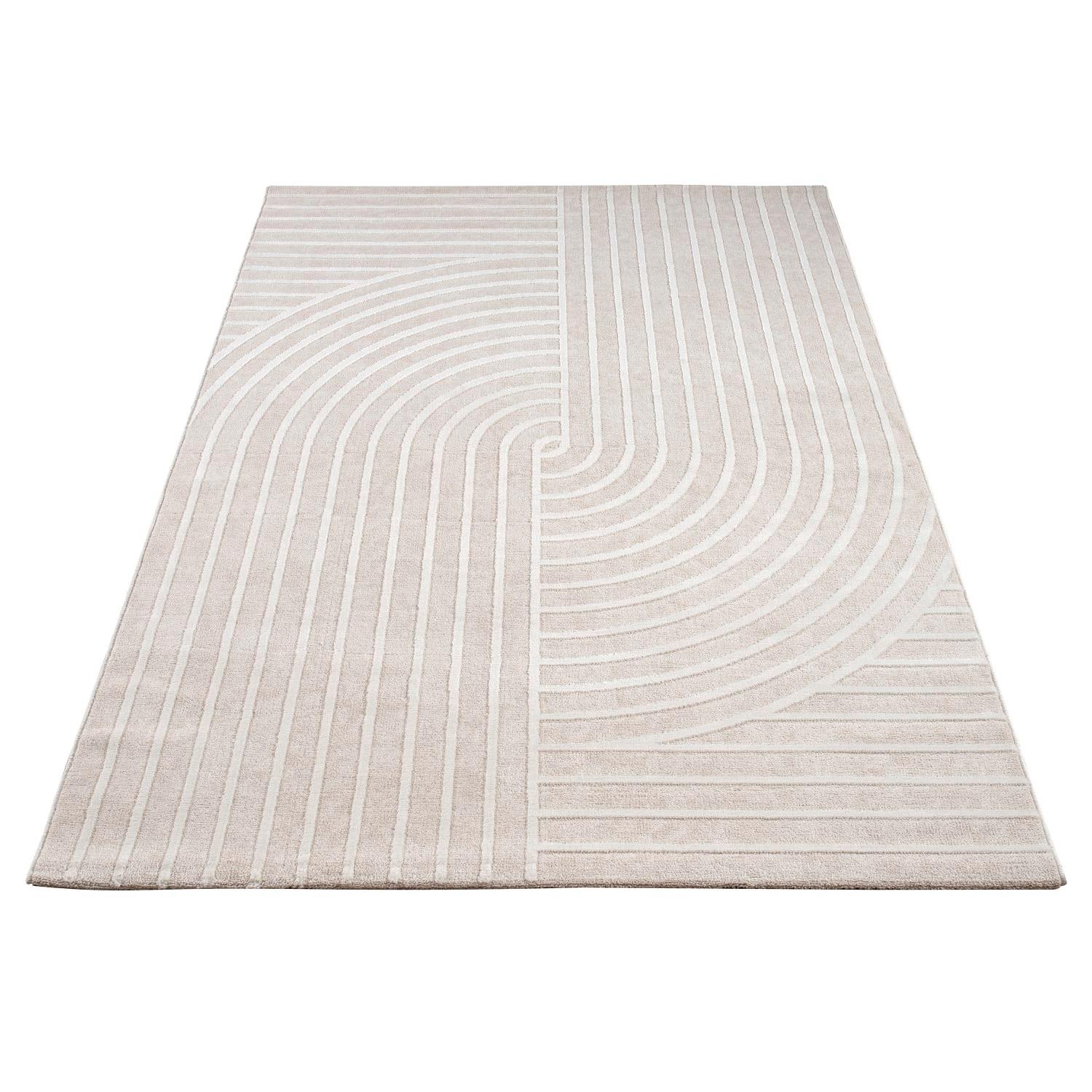 KURZFLORTEPPICH, abstrakt, Florhöhe 10 mm, Creme, 200 x 280 cm - Creme, Textil (280/200cm) - KADIMA DESIGN