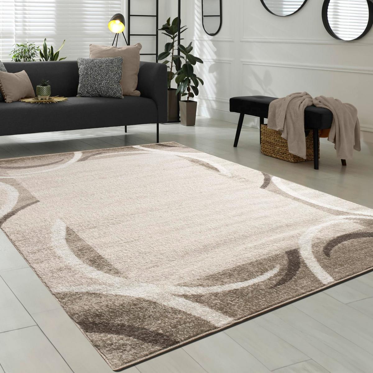 KURZFLORTEPPICH, abstrakt, Braun, 60 x 100 cm - Braun, Textil (100/60cm) - KADIMA DESIGN