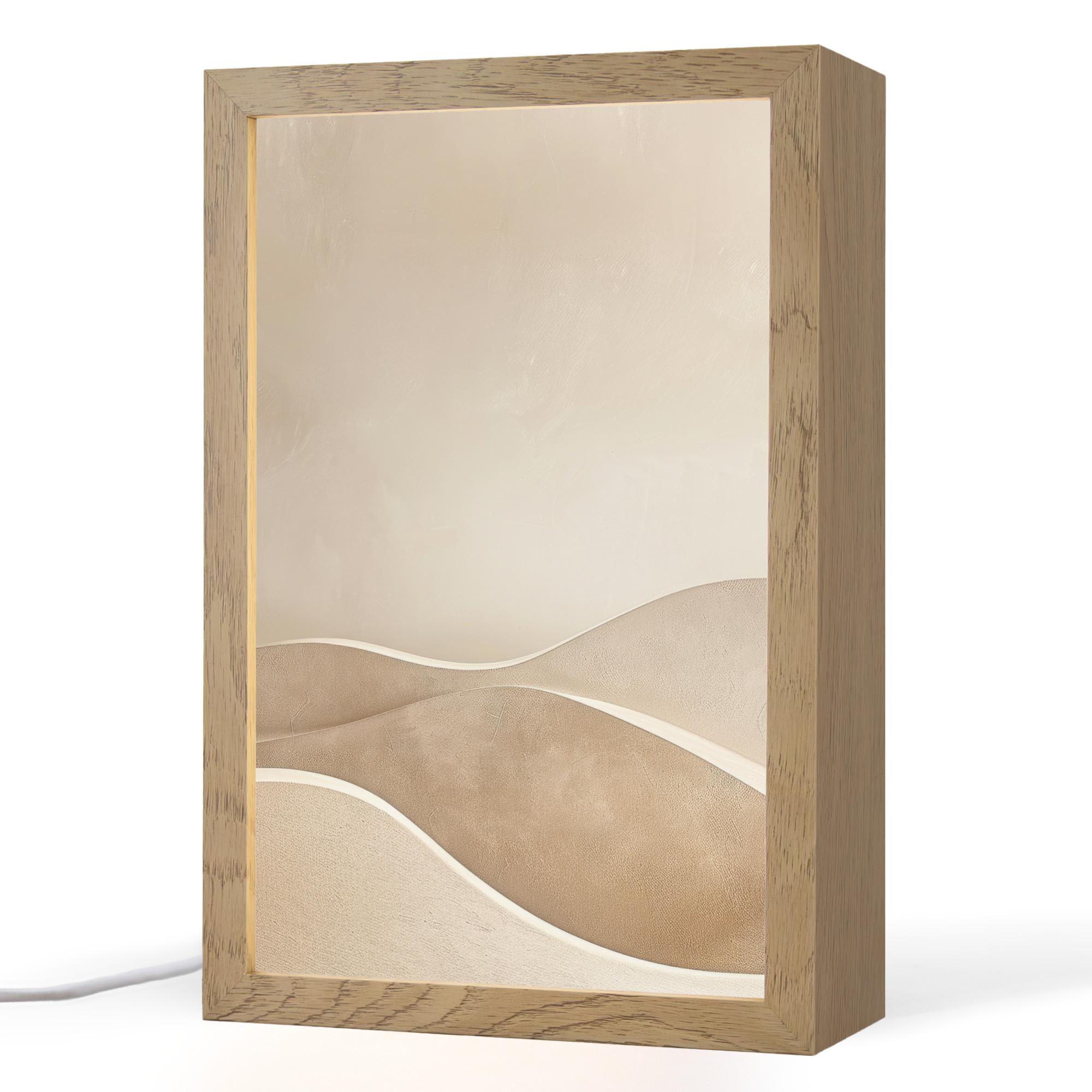 TISCHLEUCHTE Beige - Natur - Abstrakt - Modern 20x30 cm - Champagner, Holzwerkstoff (8/20/30cm) - OnlyWow