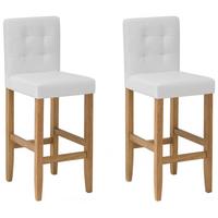 BARSTUHL 2er-Set Kunstleder Weiß Madison - Weiß, Holz/Textil (45/110/58cm) - Beliani