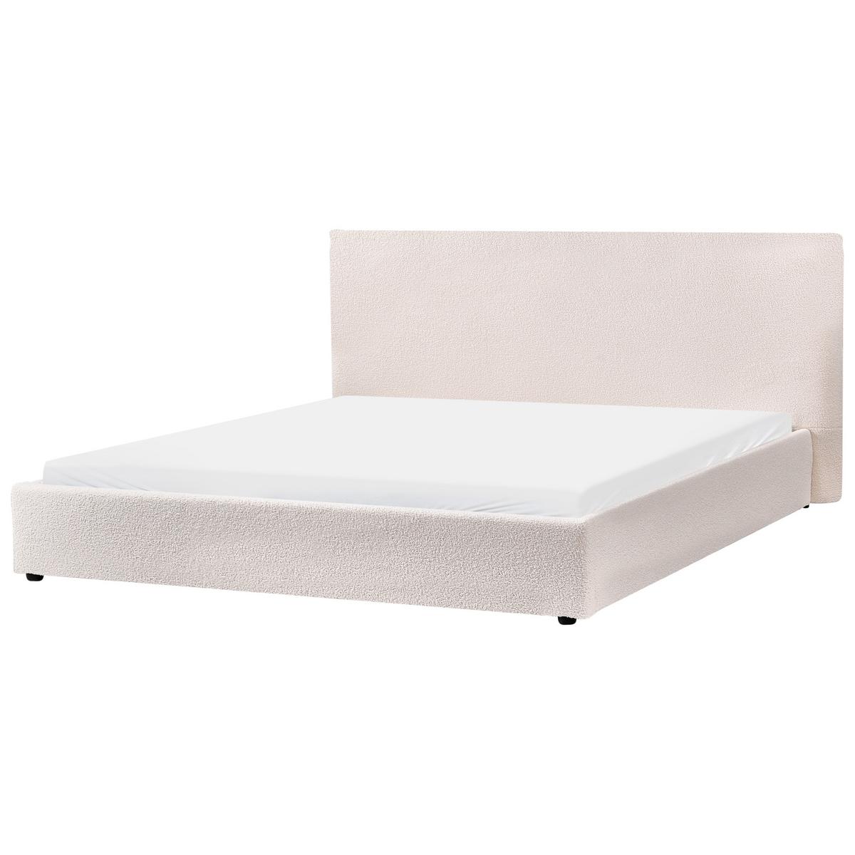 BETT mit Lattenrost 180/200 cm Bouclé Cremeweiß Lavaur - Creme, Textil (180/200cm) - Beliani