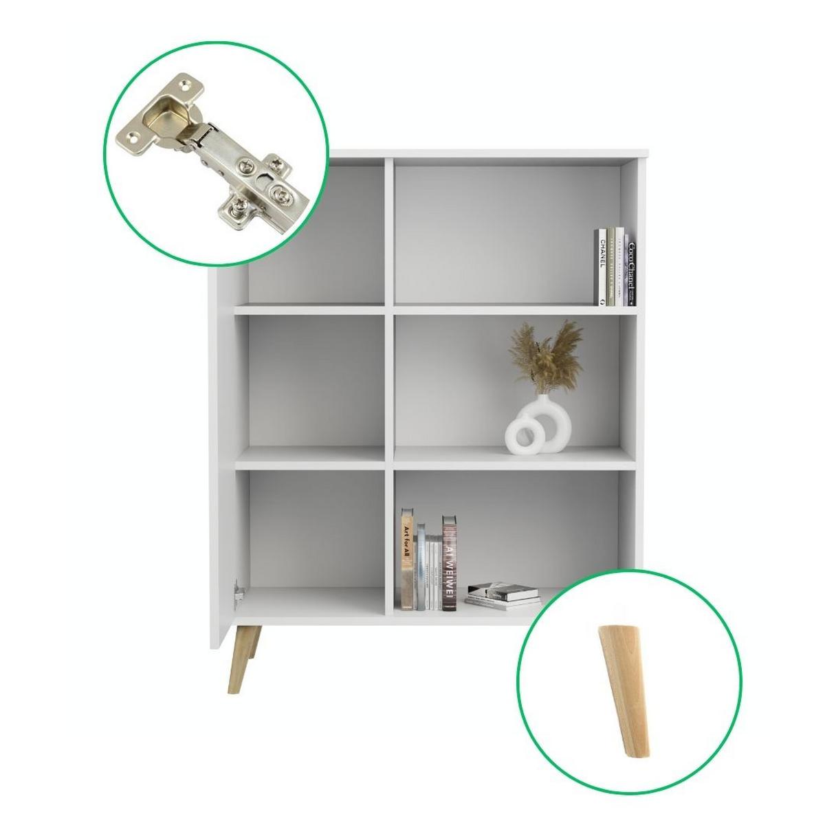 BÜCHERREGAL Fondi - Weiß, Holzwerkstoff (90/116/40cm) - RAUMHIRSCH FURNITURE