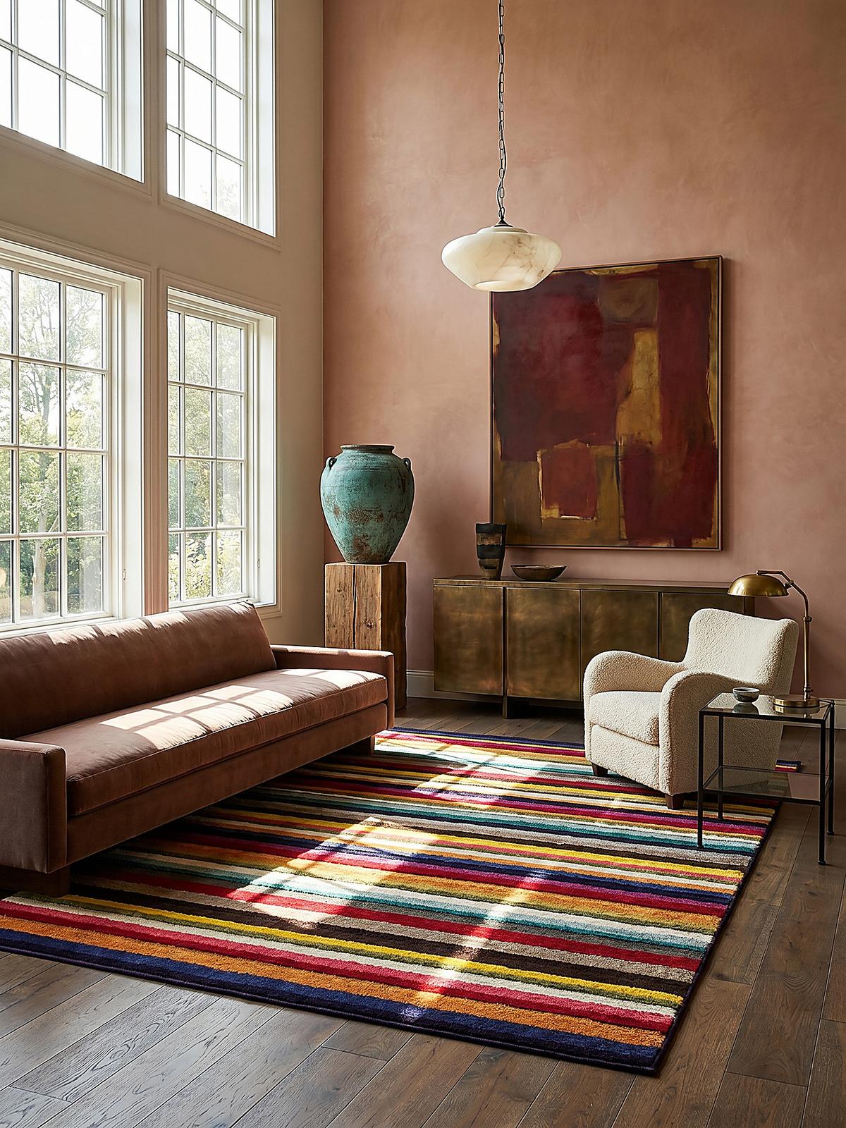 TEPPICH MEON, gestreift, Bunt, 200 x 290 cm - Multicolor, Textil (200/290cm) - KADIMA DESIGN