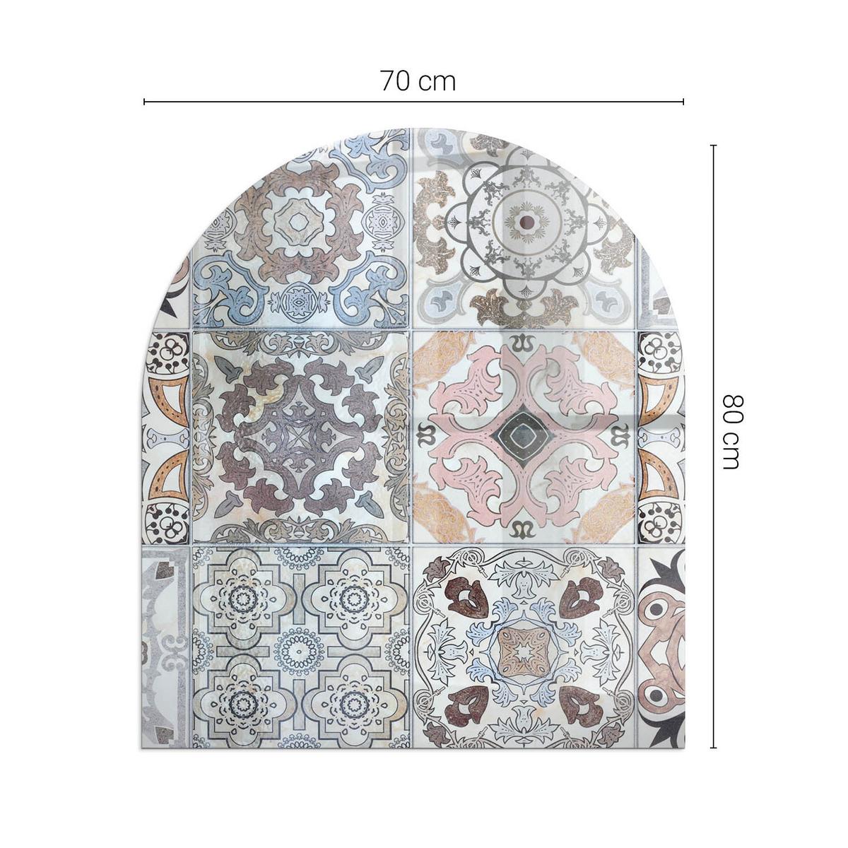 GLASPLATTE für Kamin 80x70 cm - Grau, Glas (80/70/0.4cm) - TULUP