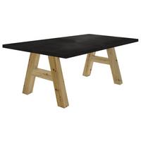 ESSTISCH ausziehbar Elia 1 160 x 90 x 75 Esszimmertisch Asteiche/Schwarzstahl - Schwarz, Holz (160/90/75cm) - 58aufmkessel