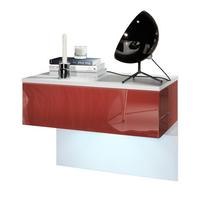 NACHTTISCH Sleep Fronten in Bordeaux Hochglanz - Bordeaux, Holzwerkstoff (60/46/35cm) - Vladon