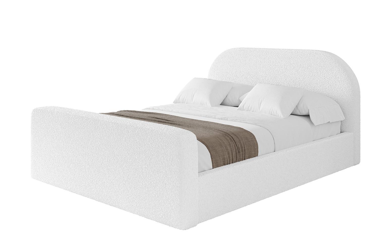 POLSTERBETT mit Bettkasten, Fußteil und Lattenrost, Boxbett ohne Matratze - TIVON-Z 180x200 Weiß - Weiß, Holzwerkstoff/Textil (180/200cm) - ALTDECOR