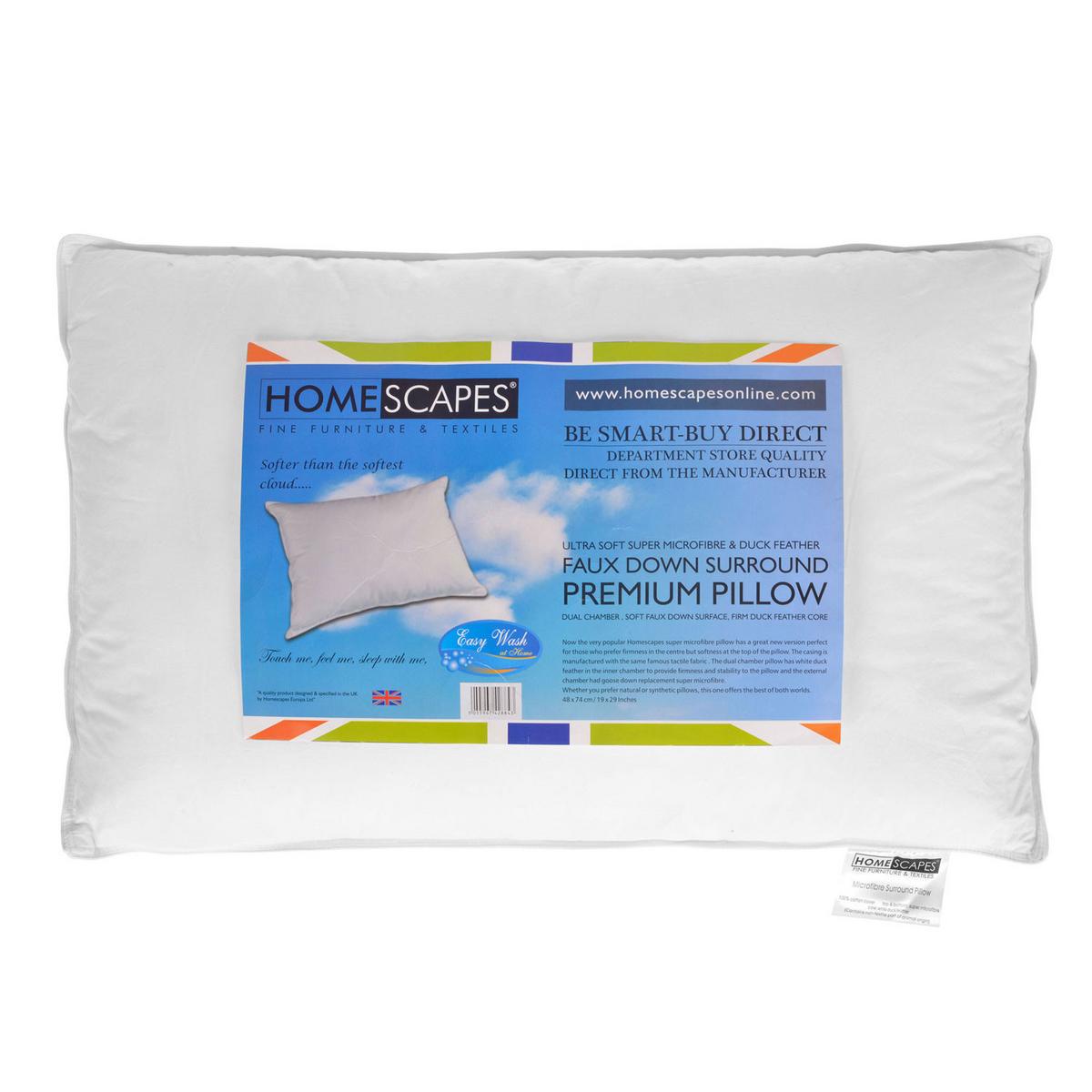 KOPFKISSEN Mikrofaser mit Federkern, 48/74 cm - Weiß, Textil (48/74cm) - Homescapes