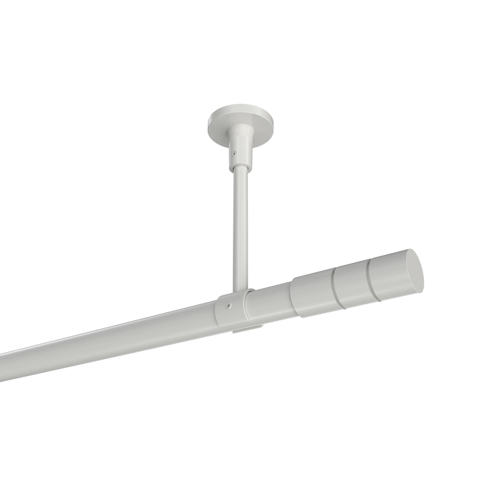 GARDINENSTANGE Sonette Elanto 240 cm (geteilt in 2 x 120 cm), 1-läufig, 20 mm Ø Weiß - Weiß, Metall (240cm) - INTERDECO