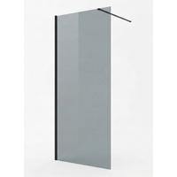 DUSCHWAND Rizani - 100 x 200 cm - Schwarz - Walk-In Duschabtrennung aus Rauchglas - Anthrazit/Schwarz, Glas (100/200cm) - Badplaats