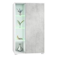 VITRINE Davos Beton Oxid Optik - Hellgrau, Holzwerkstoff (71.5/134/35cm) - Vladon