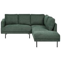 ECKSOFA Stoff Dunkelgrün linksseitig Breda - Dunkelgrün, Textil (210/200cm) - Beliani