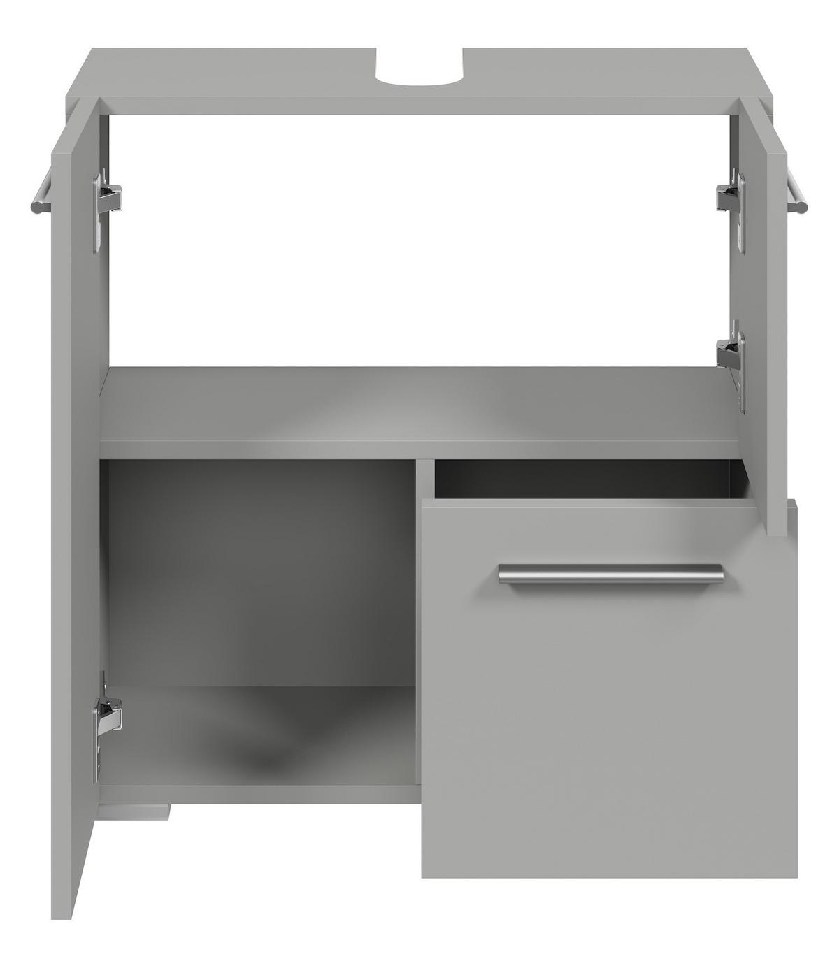 WASCHBECKENUNTERSCHRANK Mars Grau Matt - 60 x 30 x 60 cm - Hellgrau, Holz (60/60/30cm) - Badplaats