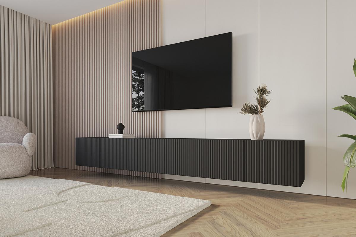 LOWBOARD NOA-2-W 3x100x40x40 cm - Schwarz - Schwarz, Holzwerkstoff (300/40/40cm) - ALTDECOR