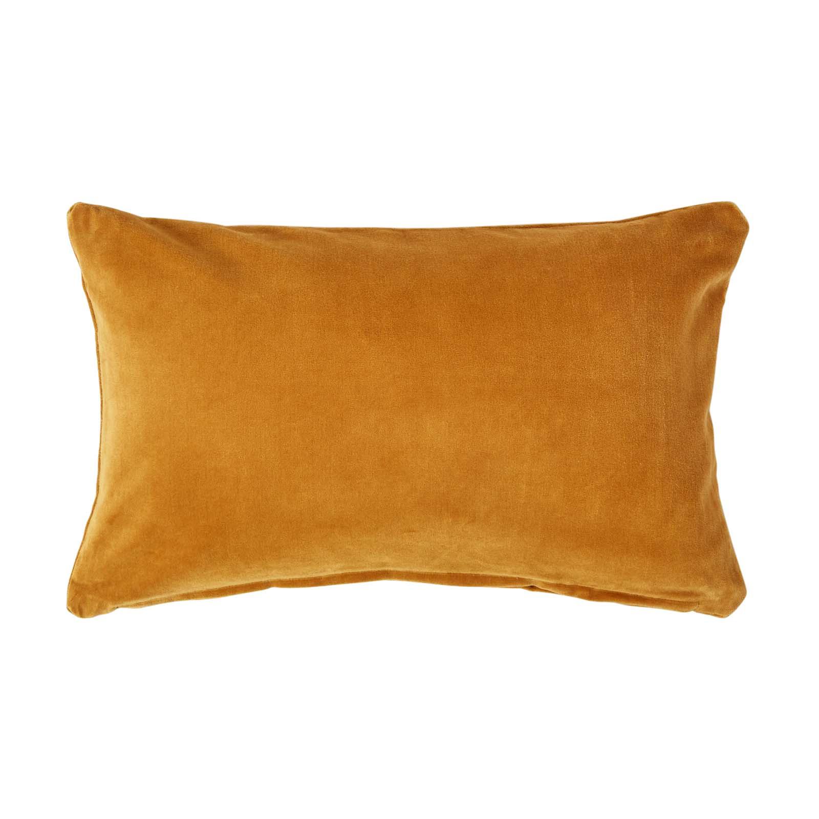 KISSENHÜLLE Baumwollsamt senfgelb 30/50 cm - Dunkelgelb, Textil (30/50cm) - Homescapes