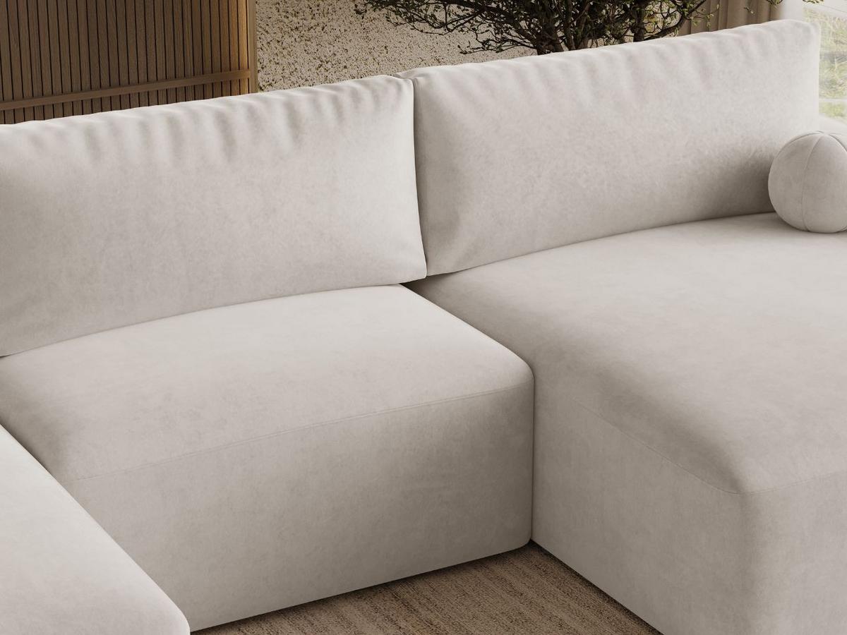 ECKSOFA U Aurora Ecru - Ecru, Holz/Textil (369/145cm) - Graingold