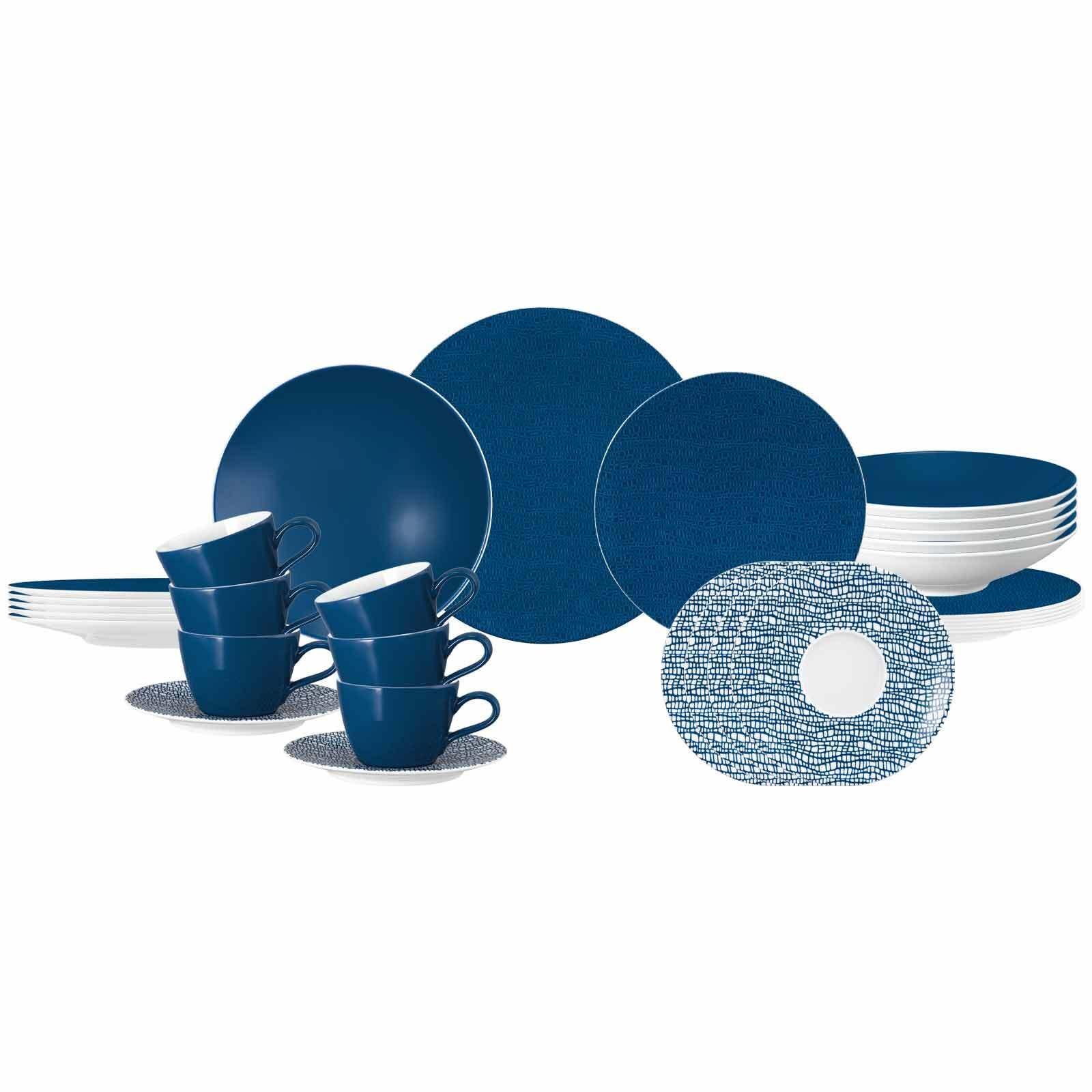 KOMBISERVICE Life Fashion Classic Blue 30-tlg. - Blau, Keramik (2/2/2cm) - Seltmann Weiden