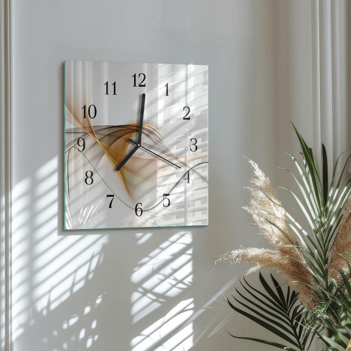 WANDUHR aus Glas 30x30 cm - Abstraktion - Multicolor, Glas (30/30/0.4cm) - TULUP