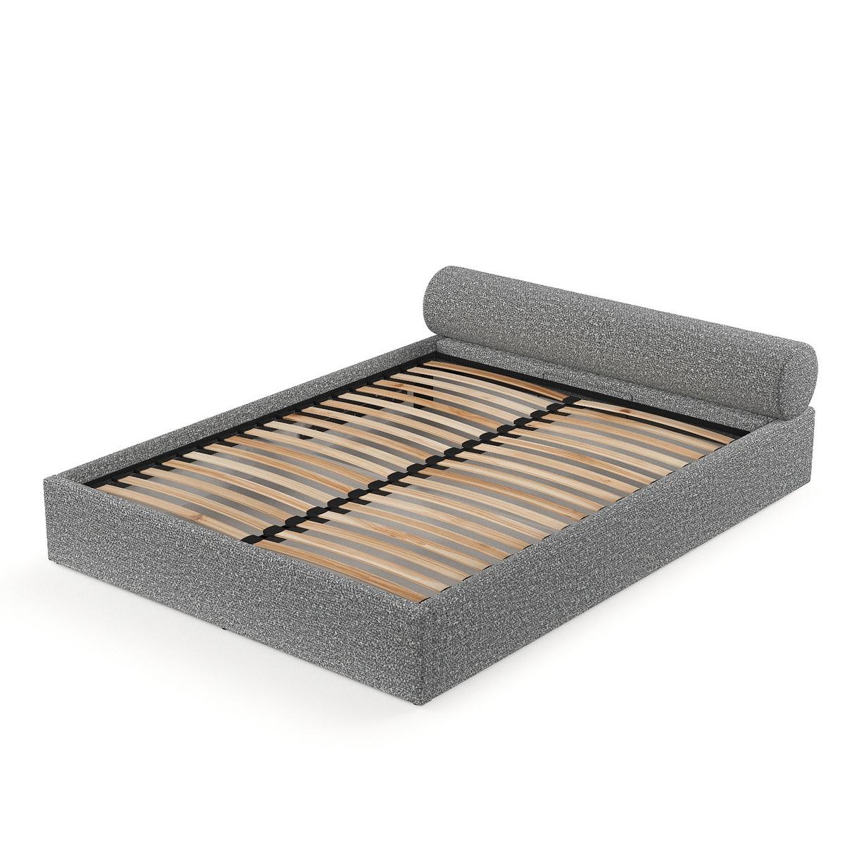 POLSTERBETT Solvo mit Stauraum 140/200 cm Hellgrau im Blur Stoff - Hellgrau/Schwarz, Holz/Holzwerkstoff (140/200cm) - AltaBeds
